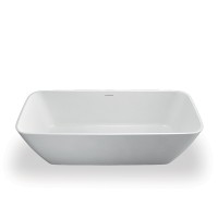 Clearwater Vicenza 1790mm - Modern Freestanding Bath - White Natural Stone (N7D)