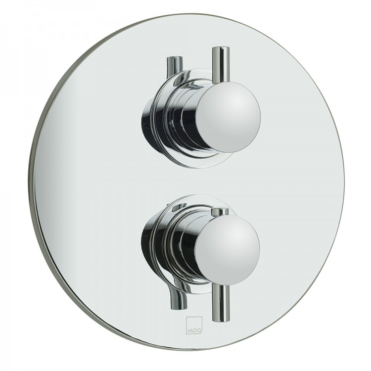 Vado Celsius Round 1 Outlet Concealed Thermostatic Shower Valve Wall Mounted - chrome (CEL-148CRO-34-CP)