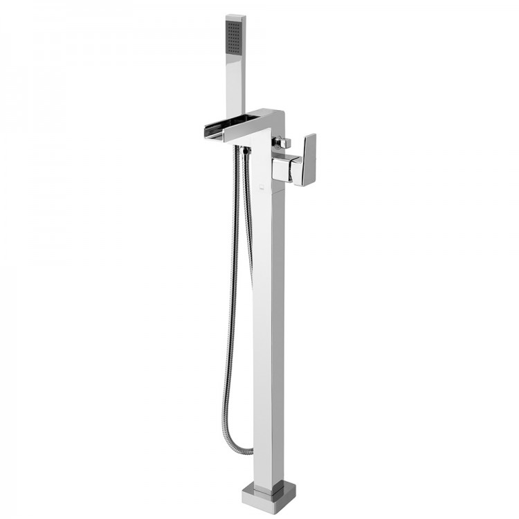 Vado Synergie Bath Shower Mixer - Floor Mounted - Waterfall Spout - chrome (SYN-133-K-CP)