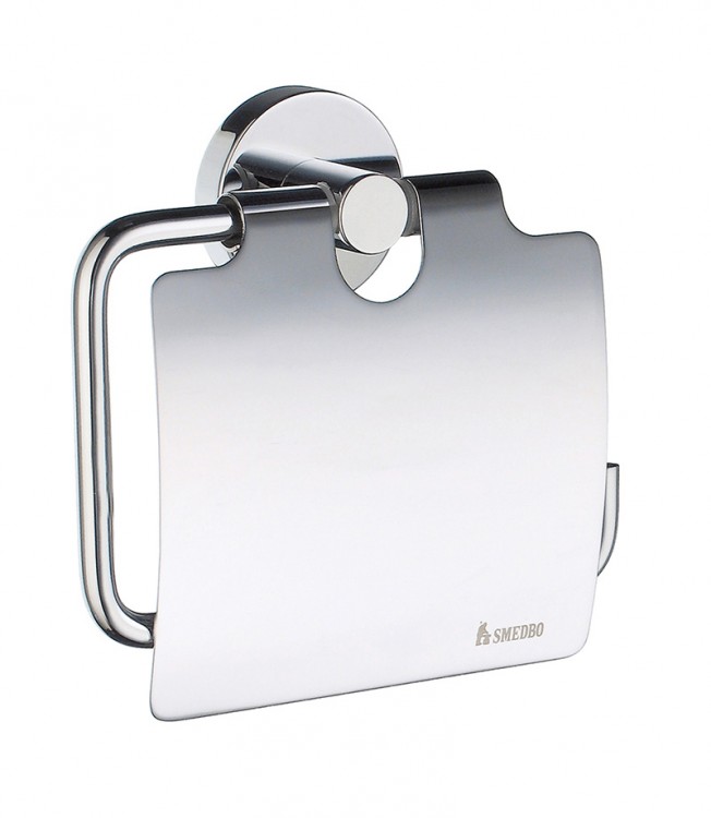 Smedbo Home Toilet Roll Holder with Cover - Chrome (HK3414)