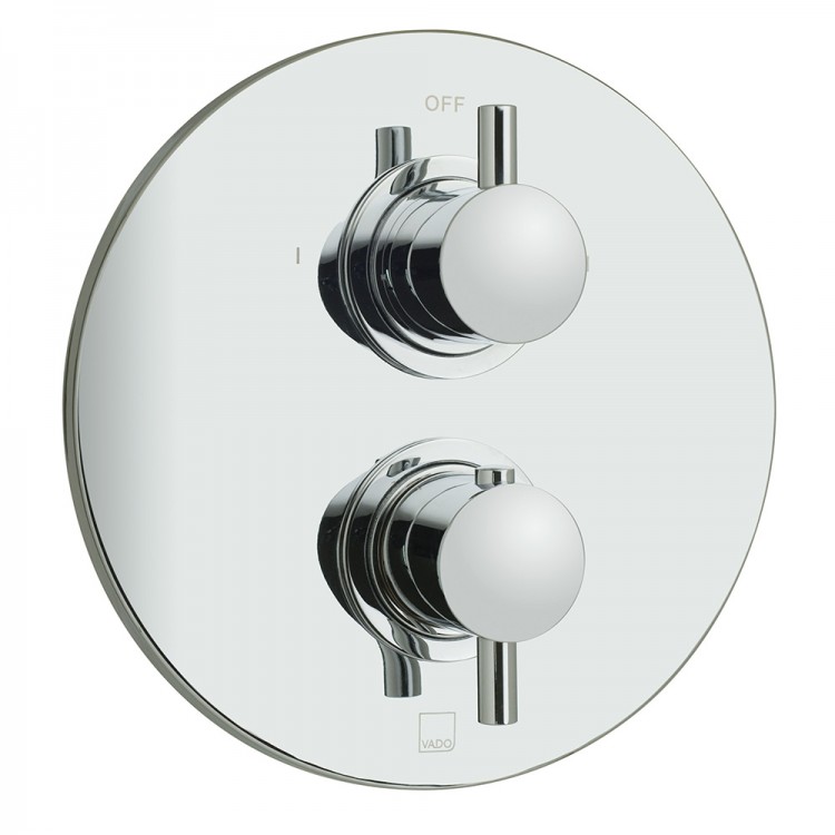 Vado Celsius Round 2 Outlet Thermostatic Shower Valve Wall Mounted - chrome (CEL-148C2RO-CP)