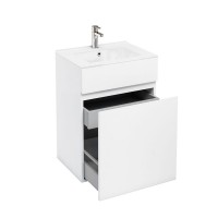 Britton - Aqua Cabinets 600mm Vanity unit With Drawers & Ceramic basin - White - D450 Range (D45W-C6045)