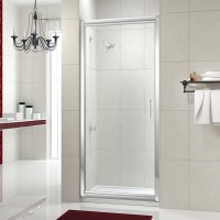 Merlyn Series 8, Infold Door 760mm Incl. Tray - Chrome/Clear Glass (MS84410)