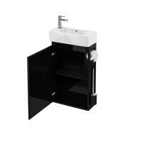 Britton - Aqua Cabinets 250mm All-in-One Vanity unit - Black - Compact Range (R50B-CR-1730)