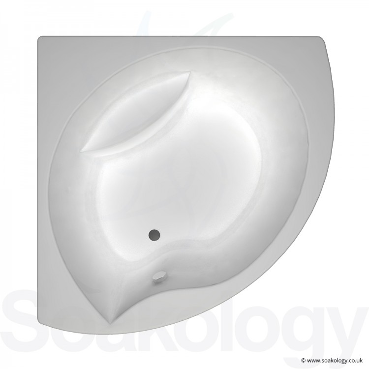 Carron Tranquillity Corner Bath 1300 x 1300 x 450mm, Bathtubs | Carronite - White (23.5291)