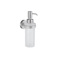 Smedbo Home Wall Mounted Holder with Glass Soap Dispenser - Brushed Chrome (HS369)