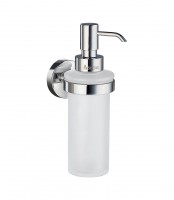 Smedbo Home Wall Mounted Holder with Glass Soap Dispenser - Polished Chrome (HK369)