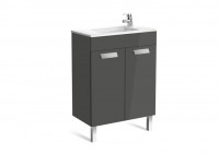 Roca Debba Compact Basin and Furniture 2 Soft-Close Doors 600mm- Gloss Anthracite Grey (855901153)