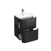 Britton - Aqua Cabinets 600mm Vanity Unit - Twin drawer - Compact - Anthracite Grey (CM1G-Q6040)