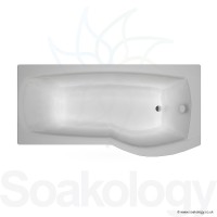 Carron Delta Offset Shower Bath 1600 x 800 x 410mm RH, Bathtubs | Carronite - White (23.2681R)