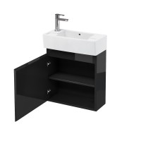 Britton - Aqua Cabinets 250mm Cloakroom Vanity unit - Black - Compact Range (R10B-CR-1730)