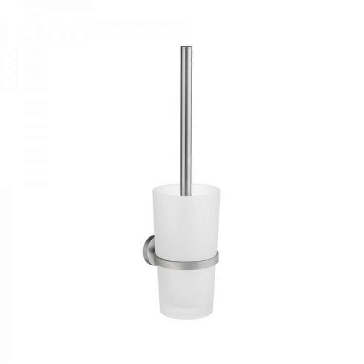 Smedbo Home Wall Mounted Toilet Brush With Container - Brushed Chrome (HS333)