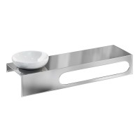 Britton 35cm stainless steel shelf & towel rail with a Ceramic Dish (BR10-1)