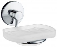 Smedbo Studio Holder with Frosted Glass Soap Dish - Polished Chrome/Frosted Glass (NK342)