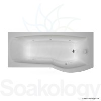 Carron Delta Shower Bath 1700mm RH, Bathtubs | Carronite - White/Chrome (19.144R)