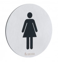 Smedbo Xtra WC Sign Lady 75mm &Oslash- - Brushed Stainless Steel (FS956)