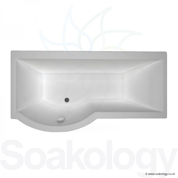 Carron Urban Shower Bath 1700 x 750/900mm LH Bathtubs | Carronite - White (23.2019L)