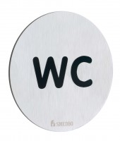 Smedbo Xtra WC Sign WC 75mm &Oslash- - Brushed Stainless Steel (FS958)