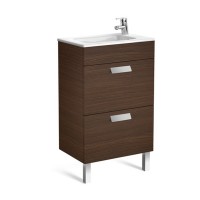 Roca Debba Compact Basin and Furniture 2 Soft-Close Drawers 500mm- Textured Wenge (855904154)