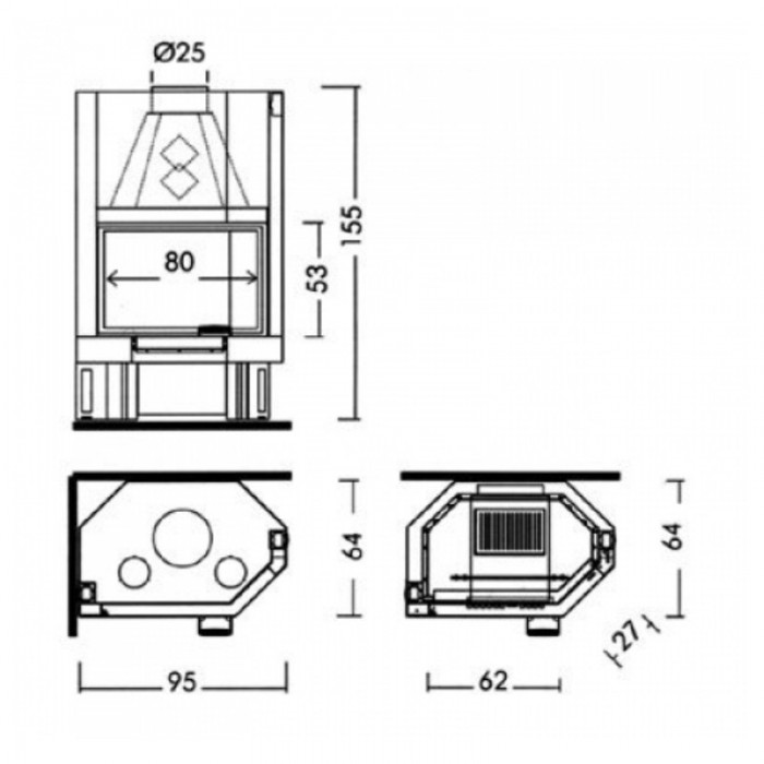 Каминная топка Edilkamin Tekno 2 (N)