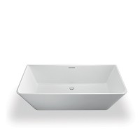 Clearwater Patinato 1690mm Natural Stone Bath - Back to Wall - White (N3B)