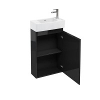 Britton - Aqua Cabinets 250mm Floorstanding Vanity unit - Black - Compact Range (R20B-CR-1731)