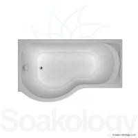 Carron Prado Offset Shower Bath 1500 x 900 x 440mm LH, Bathtubs | Carronite - White (23.2051L)