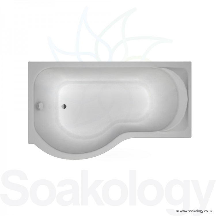 Carron Prado Offset Shower Bath 1500 x 900 x 440mm LH, Bathtubs | Carronite - White (23.2051L)