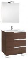 Roca Victoria-N Unik Basin + Base Unit 3 Drawers 700mm - Gloss Anthracite Grey with Mirror (855848153)