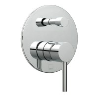 Vado Zoo Round Back Plate Manual Shower Valve With Diverter - chrome (ZOO-147ARO-CP)