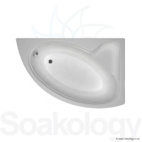Carron Dove Offset Corner Bath 1550 x 950 x 400mm, Bathtubs | Carronite LH - White (23.2381L)