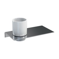 Britton Stainless steel shelf - offset hole with Ceramic Tumbler (BR6-2)
