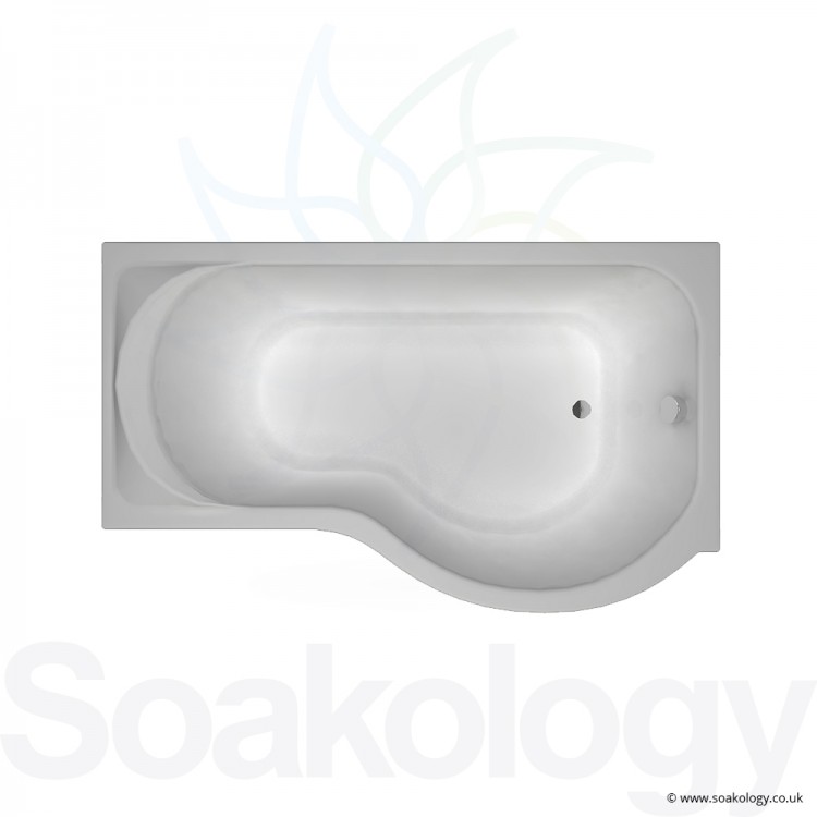 Carron Prado Offset Shower Bath 1500 x 900x 440mm, 5mm RH - White (23.0051R)