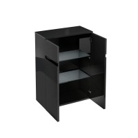 Britton - Aqua Cabinets 600mm twin door double shelf unit - Black (D33B)