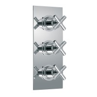 Vado Elements Water 2 Outlet 3 Handle Thermostatic Shower Valve - chrome (ELE-128C-34-CP)