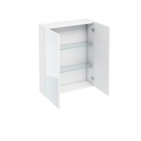 Britton - Aqua Cabinets 600mm wall furniture unit with mirrors - White (C40W)