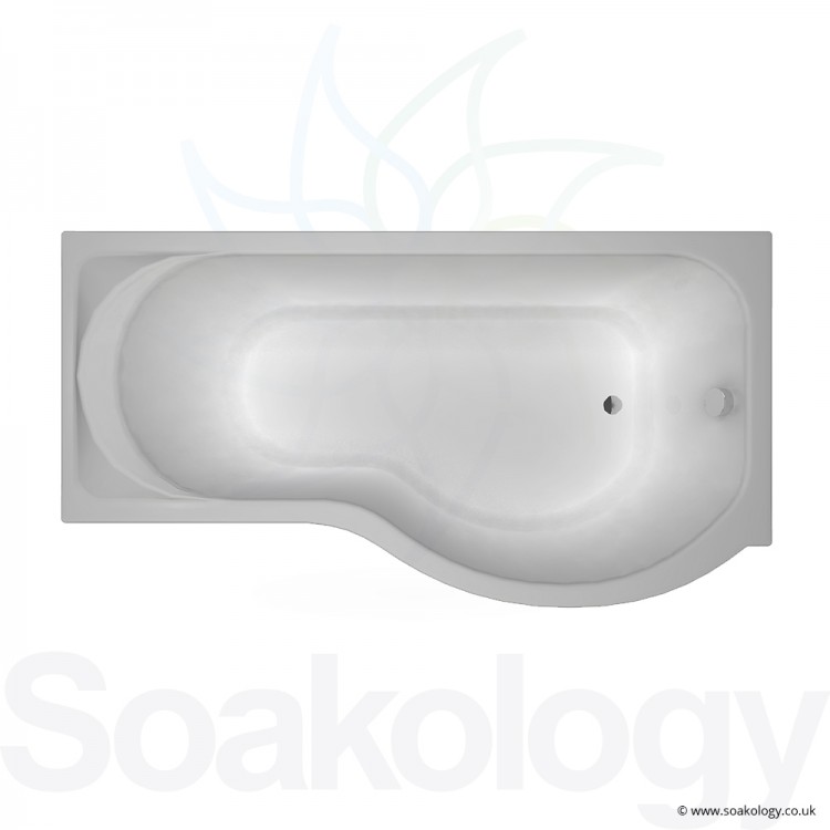 Carron Prado Offset Shower Bath 1700 x 900 x 440mm RH, Bathtubs | Carronite - White (23.2071R)