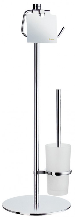 Smedbo Outline Freestanding Toilet Roll Holder/Toilet Brush - Ring Design - Chrome (FK302)