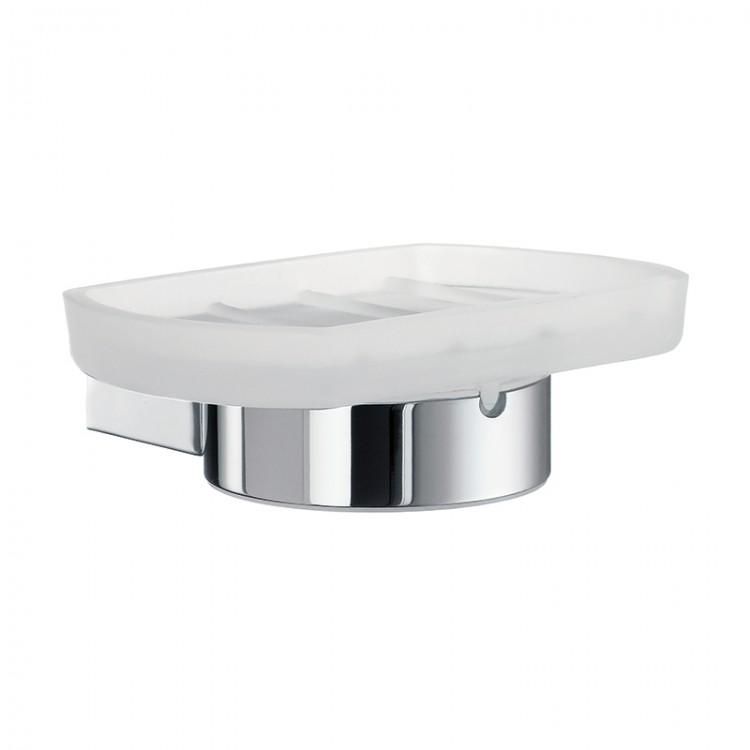 Smedbo Air Holder with Frosted Glass Soap Dish - Polished Chrome (AK342)