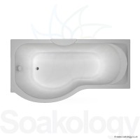 Carron Prado Offset Shower Bath With Tap Ledge 1700 x 900 x 440mm L - White (23.4181L)