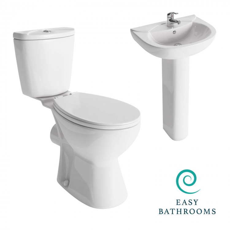 Lisbon Toilet and Basin Suite (soft closing seat) (23629)