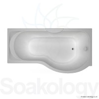 Carron Prado Offset Shower Bath With Tap Ledge 1700mm RH, Bathtubs | Carronite - White (23.5181R)