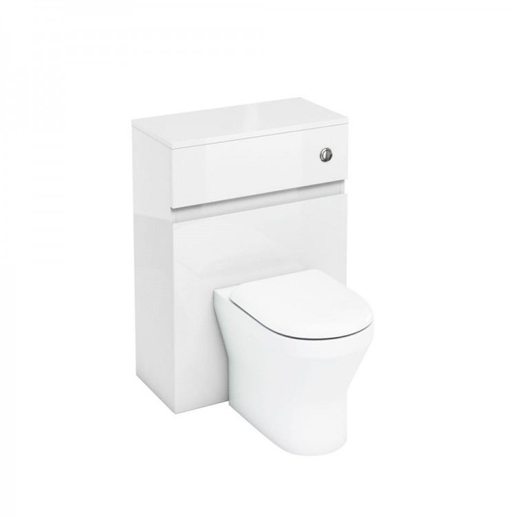 Britton - Aqua Cabinets 600mm back to wall WC unit - with cistern - White (W31W)
