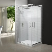 Merlyn Series 6, Corner Door 900mm Incl. Tray - Chrome/Clear Glass (MS65221)