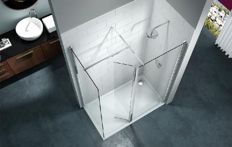 Merlyn Series 8, Walk In Enclosure With Swivel Panel 1700 x 800mm - Chrome/Clear Glass (M80283SV)
