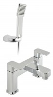 Vado Phase 2 Hole Bath Shower Mixer Single Lever Deck Mounted With Shower Kit - chrome (PHA-130-K-CP)