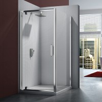 Series 6, Pivot Door 1000mm Incl. Tray - Chrome/Clear Glass (MS61231)
