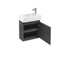 Britton - Aqua Cabinets 305mm Cloakroom Vanity unit - Anthracite Grey - Compact Range (R30G-CR-1975)