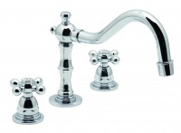 Vado Victoriana 3 Hole Basin Mixer Deck Mounted Without Pop-Up Waste - chrome (VIC-101CD-CP)