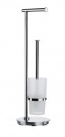 Smedbo Outline Lite Freestanding Toilet Roll Holder/Brush - Polished Stainless Steel (FK607)